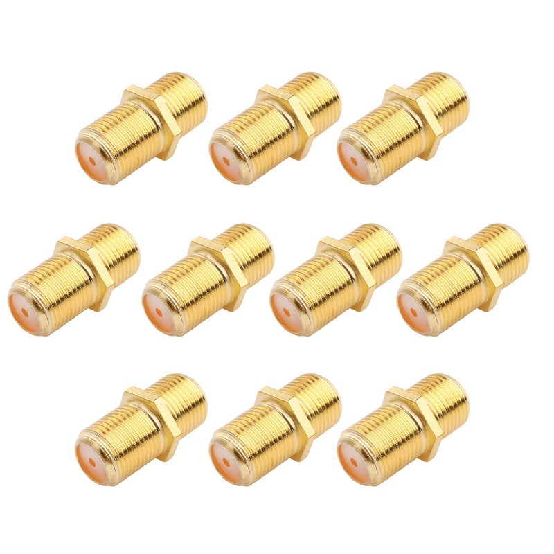 SAISN Coaxial Cable Connector F-Type RG6 Cable Extension Adapter (Pack of 10) - Image 1